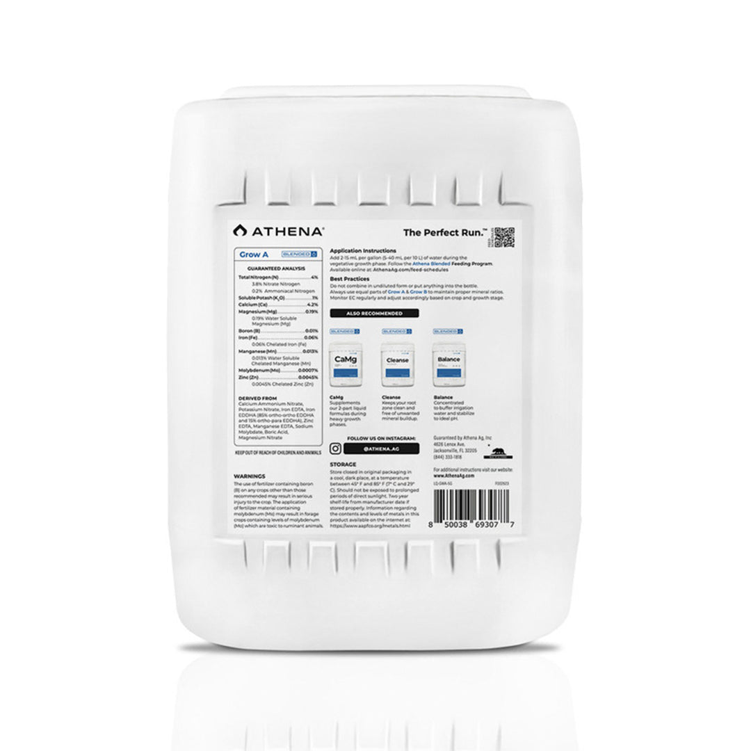 Athena Blended Line Combo Grow + Bloom Partes A + B Fertilizante Base Para Todas Las Etapas