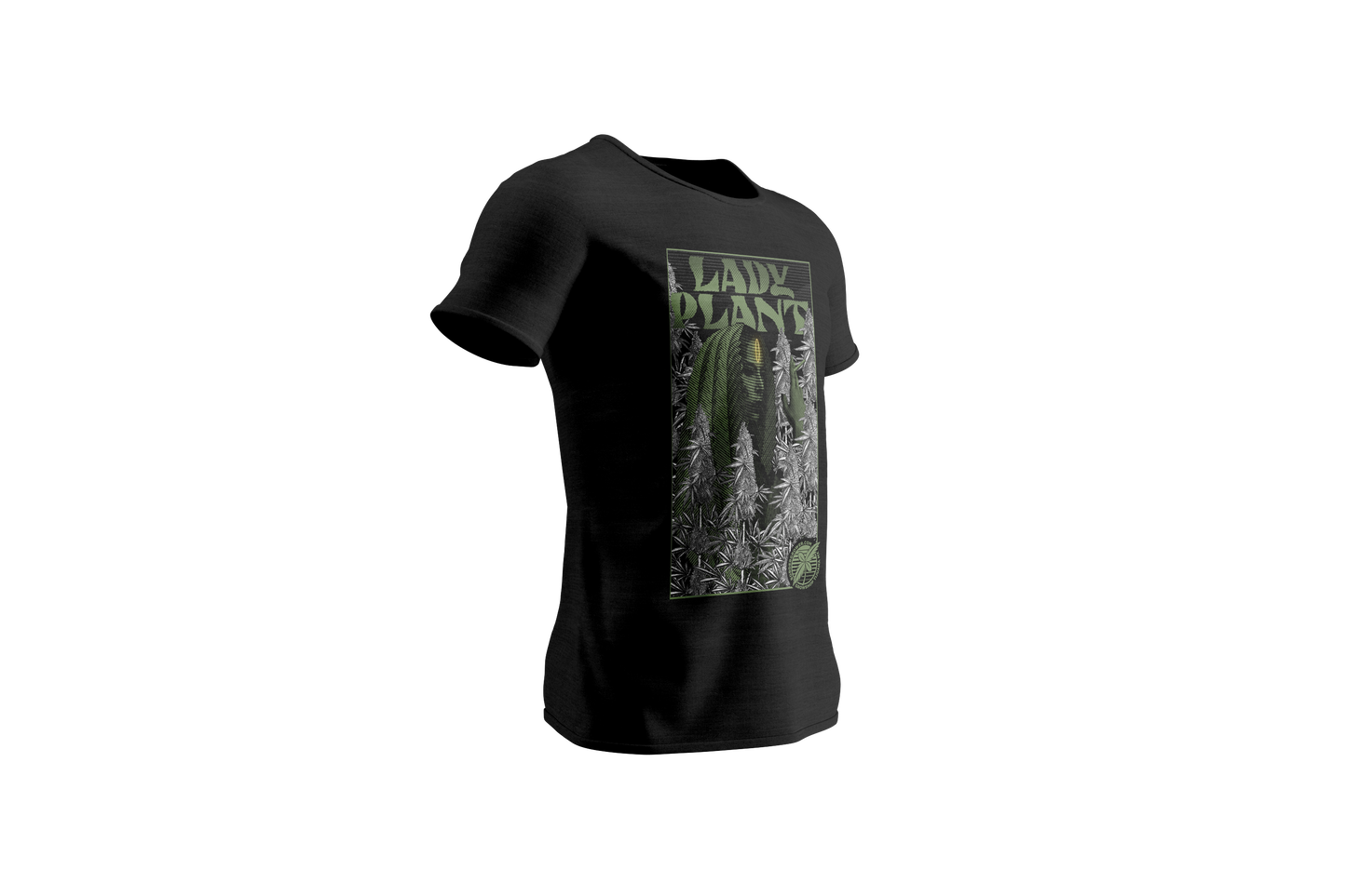 Camiseta oficial de Border Grower grow shop, modelo Lady Plant