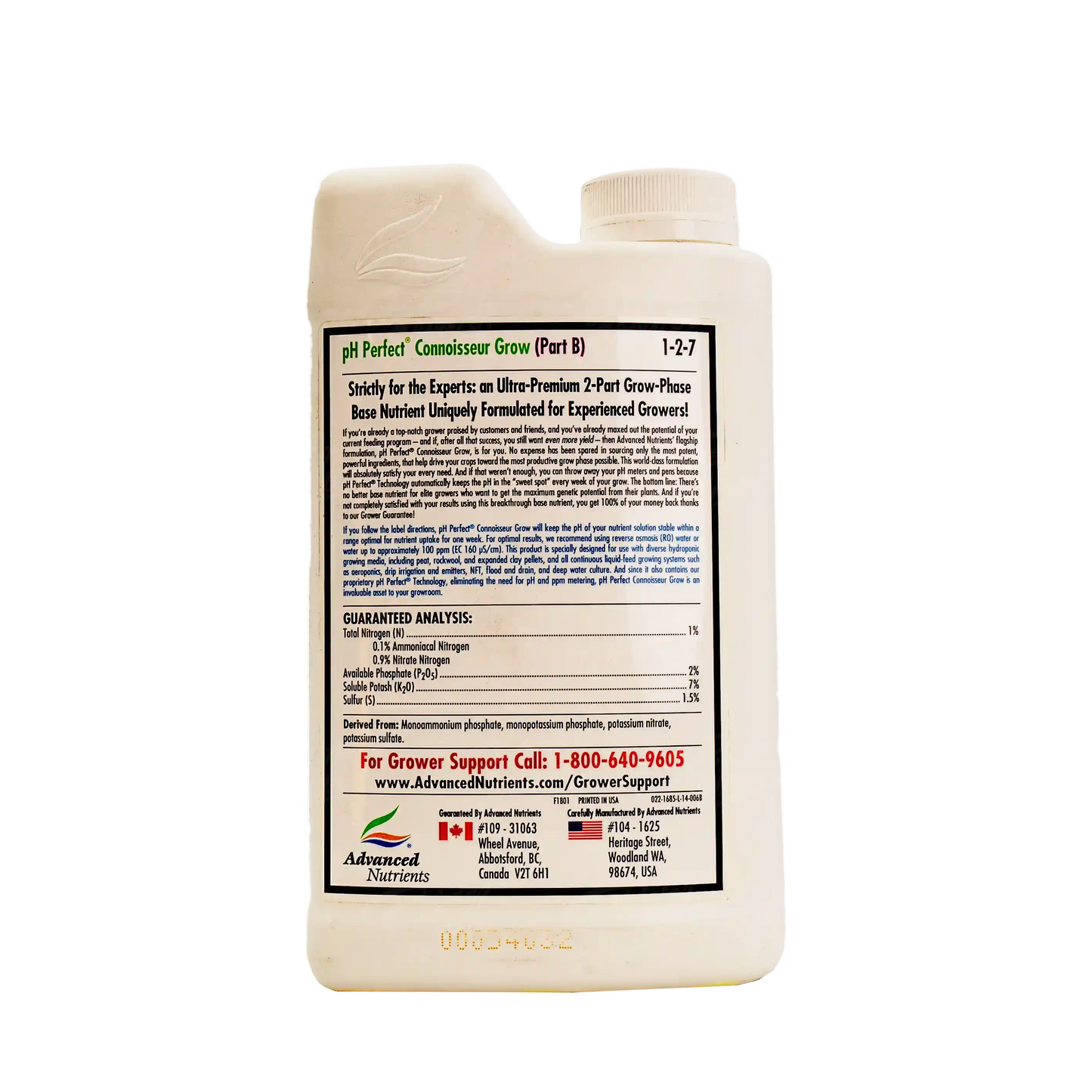 CONNOISSEUR GROW PARTE B Fertilizante Base Para Vegetación Nutrición Completa Para Tus Plantas