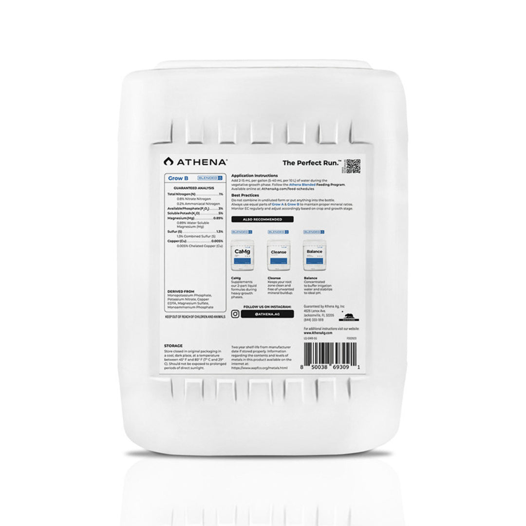 Grow A + B Blended Line Athena AG Nutriente Base Para Vegetación