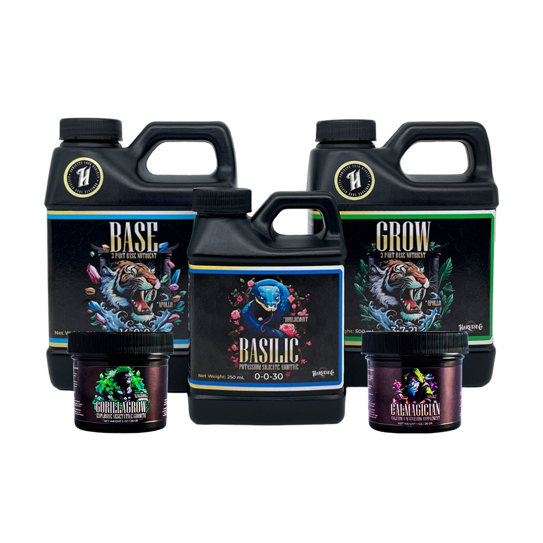 Kit Completo Para Vegetación: Temple Series: Base y Grow, GorillaGrow, Basilic y CalMagician