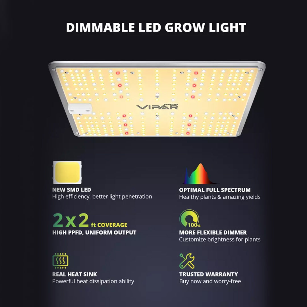 P1000 100W | ViparSpectra - Lampara de cultivo LED De Espectro Completo Con Regulador