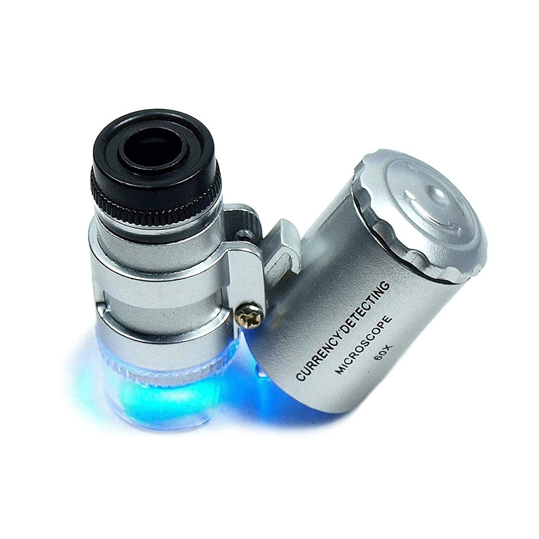 Mini Lupa 60x Con Luz LED Microscopio De Bolsillo