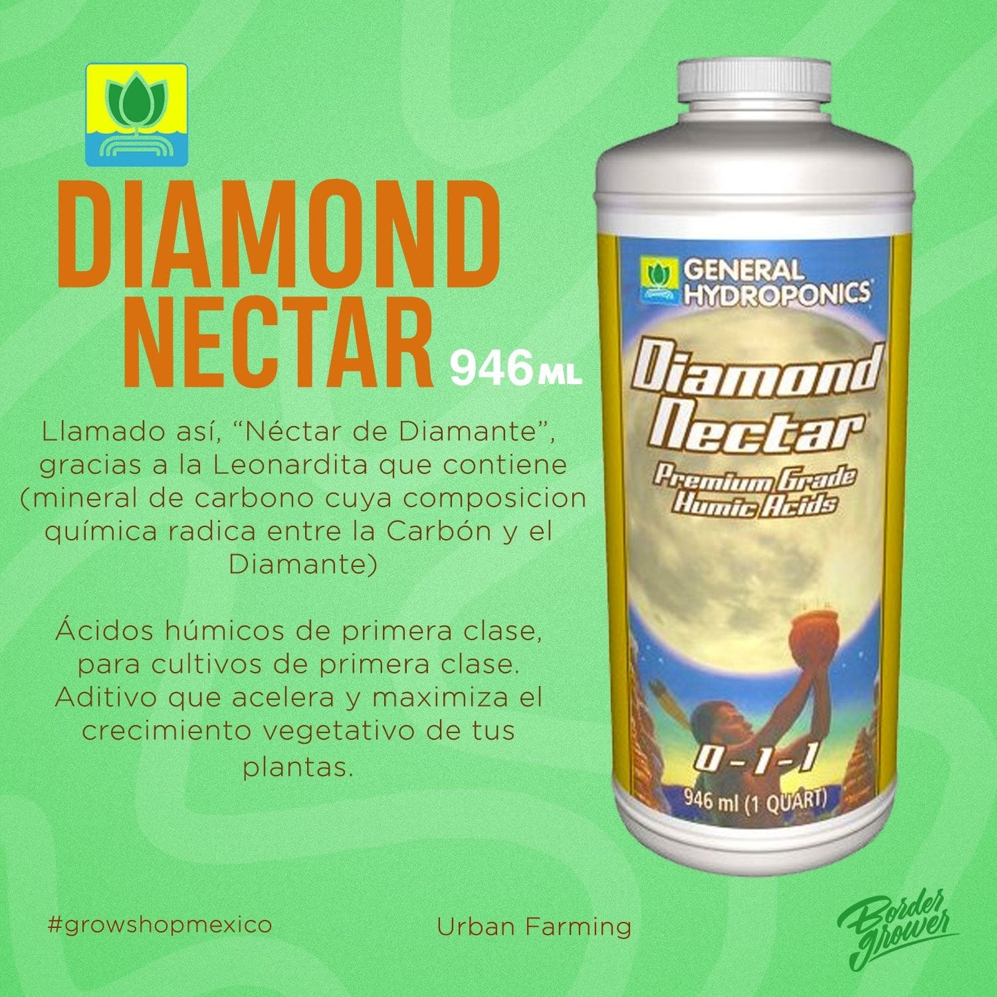 DIAMOND NECTAR Suplemento Con Ácidos Húmicos Y Fúlvicos Mejora La Salud Y Desarrollo De Tus Plantas