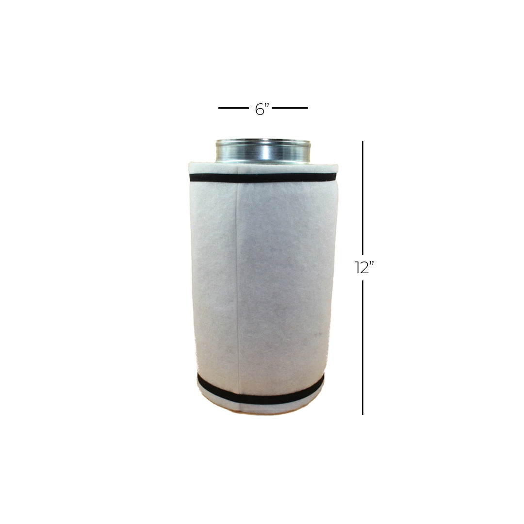Sistema de control de olor con Filtro 6" x 12", extractor en linea metal rígido y ducto