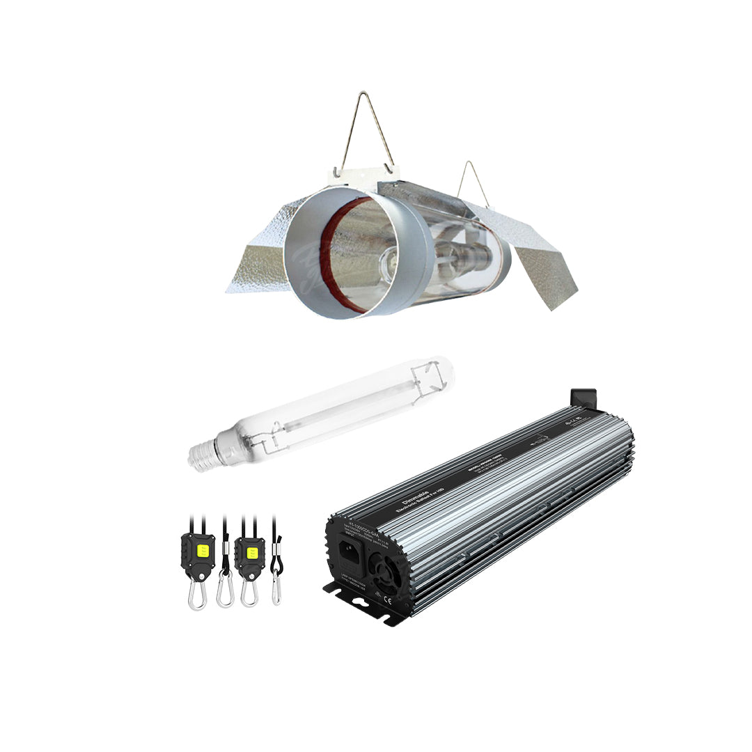 Lámpara de cultivo 1000W HPS, balastra digital con regulador y reflector COOL TUBE de 8″